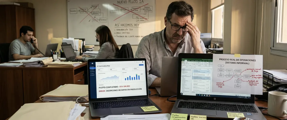 Por qué el 95% de los proyectos de IA en pymes no dan resultados (y no es culpa de la tecnología)